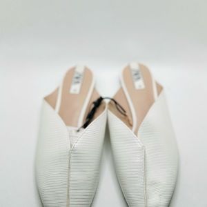 Zara White Mules